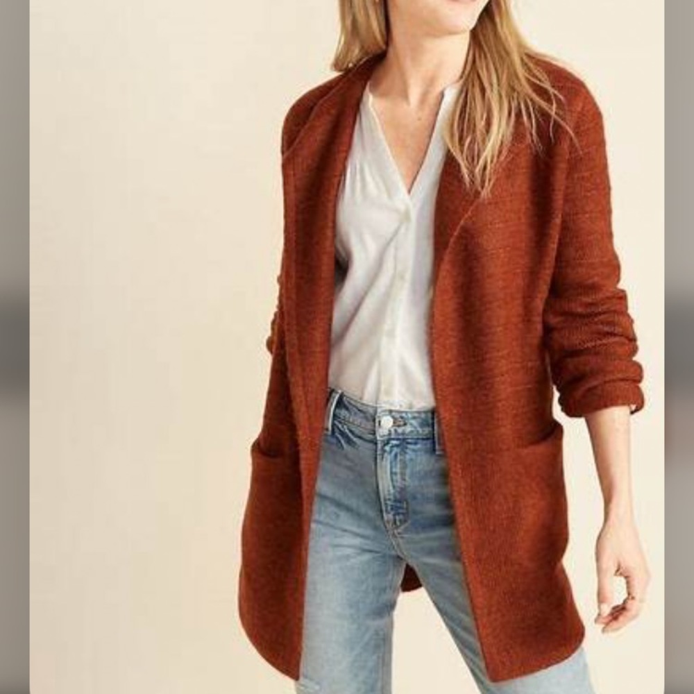 Old Navy Relaxed Cardi Coat-Rust
